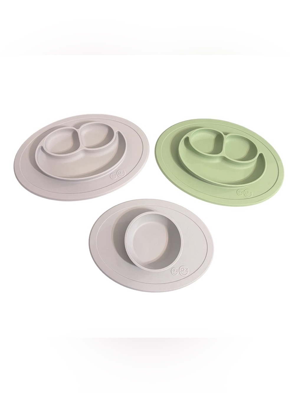ezpz Silicone Feeding Bundle | Sage & Gray | Like New